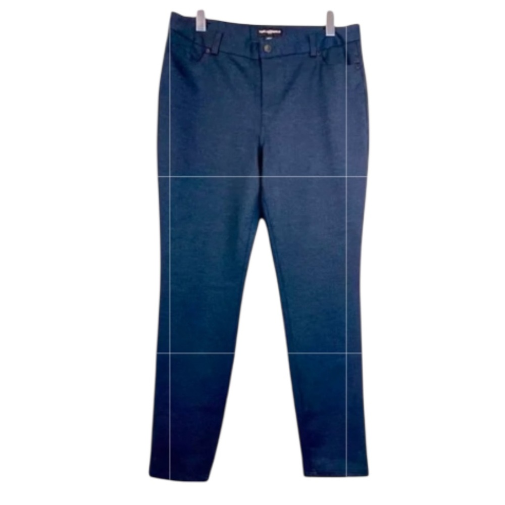 Karl Lagerfeld Dark Navy Twill Cigarette Leg Stretch Pants Size 8